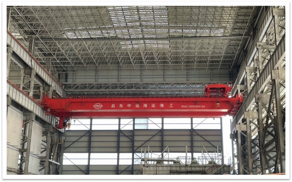 中遠(yuǎn)海運(yùn)重工QE100T+50/50T 雙梁橋式起重機(jī)