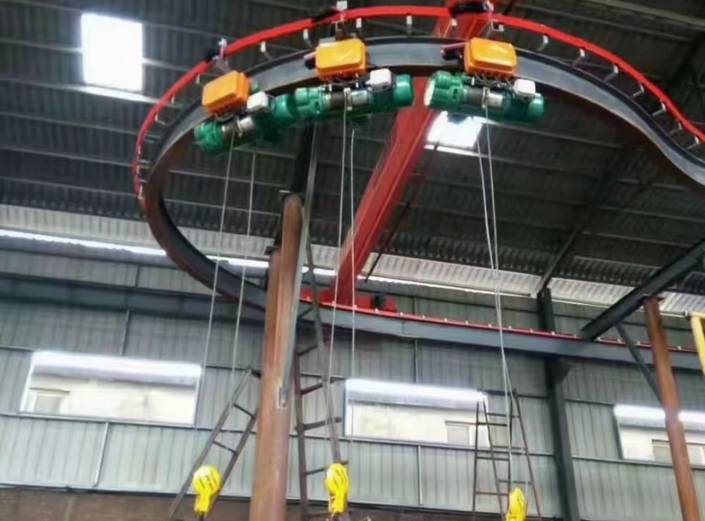 彎道電動葫蘆吊、環(huán)形/弧形電動葫蘆單軌吊